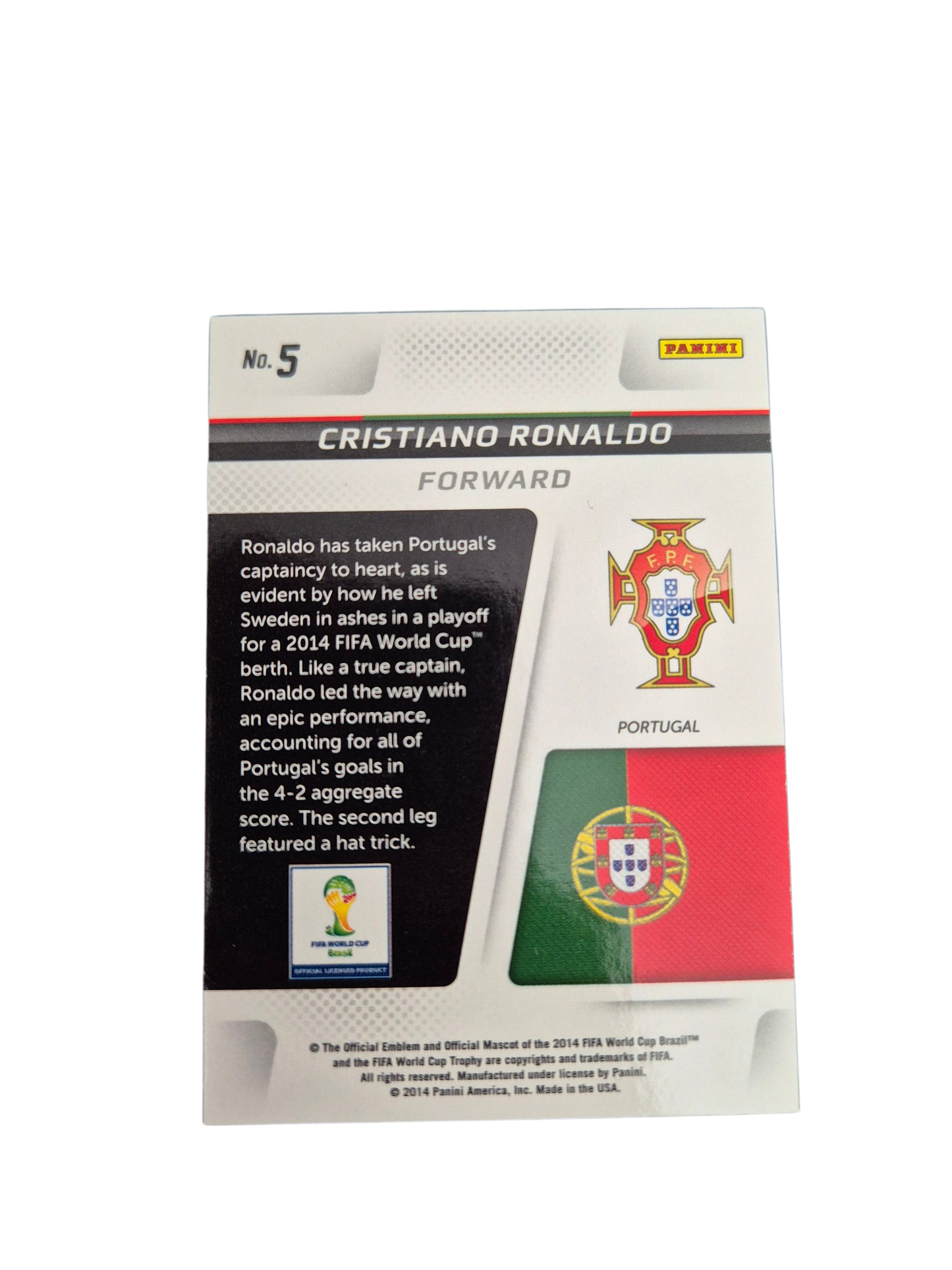 Cristiano Ronaldo – Panini Prizm 2014 World Cup (Cup Captains Base Card)
