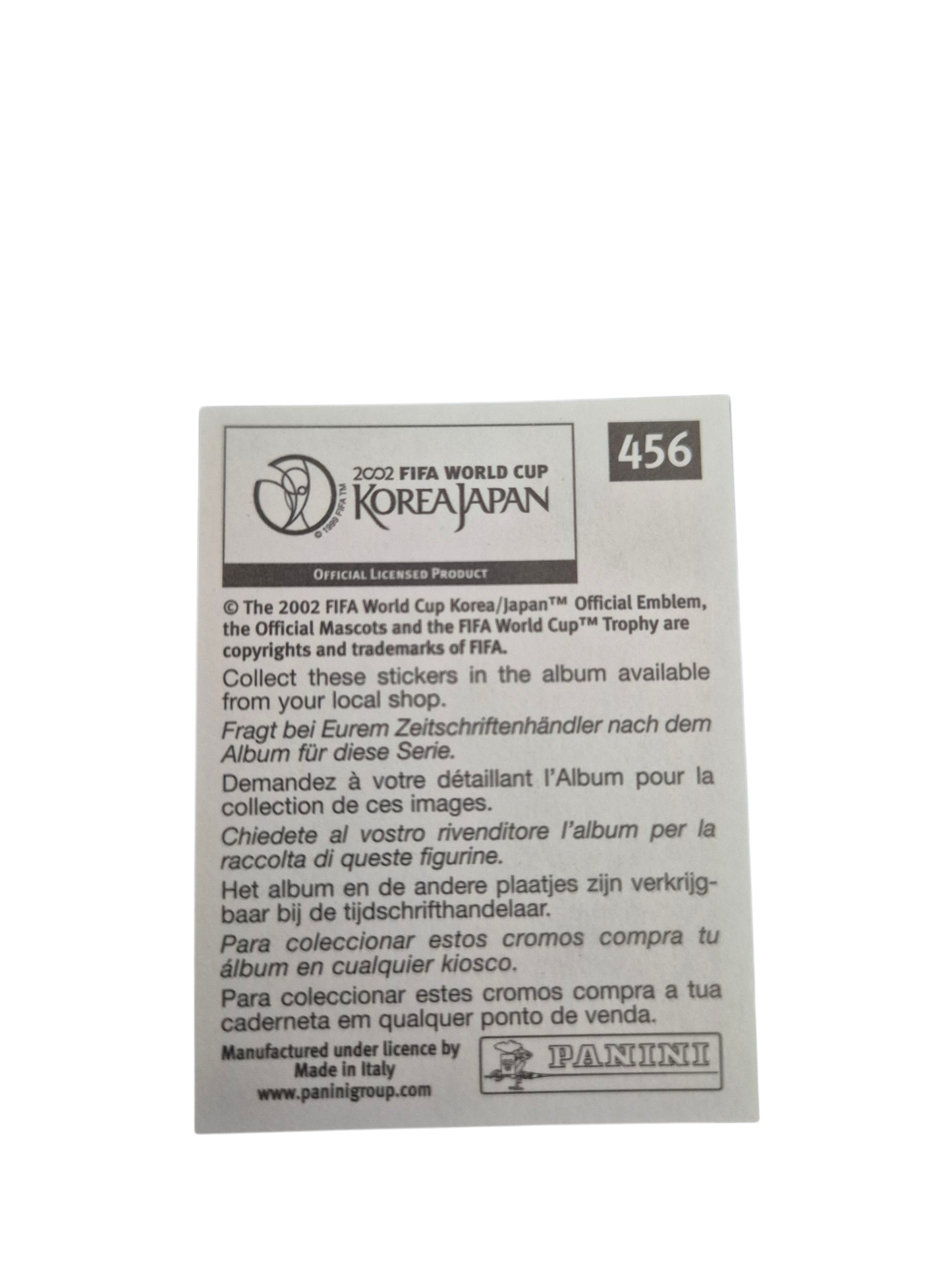 Panini Sticker – Zlatan Ibrahimović (FIFA WM 2002)