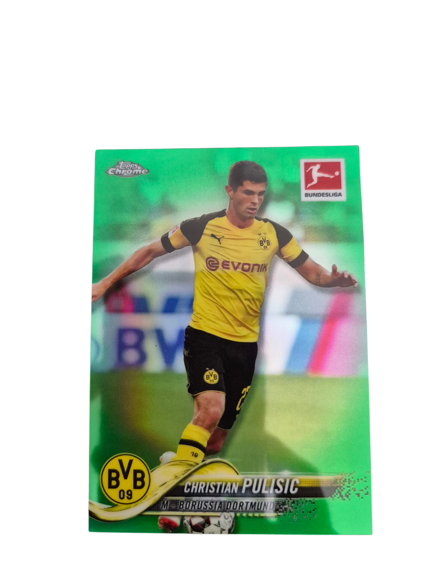 Christian Pulisic – Topps Chrome Bundesliga Green Refractor (#26/99, 2018)