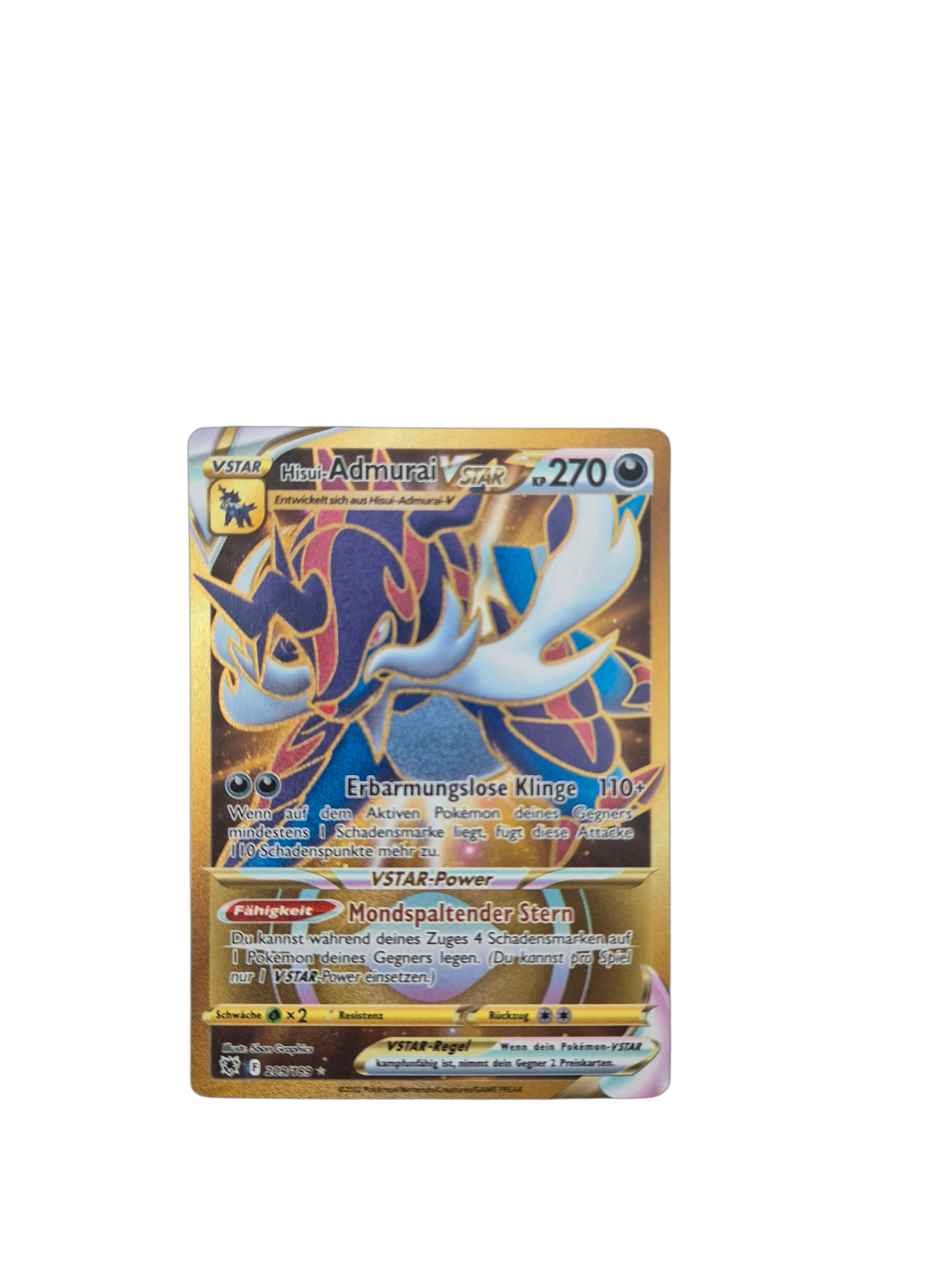Hisui-Admurai VSTAR (Secret Rare, Goldkarte, Astralglanz) 209/189