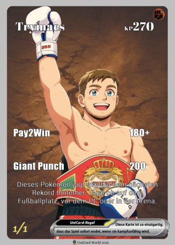 Unicard Fullart mit KI-Avatar & Holo-Effekt